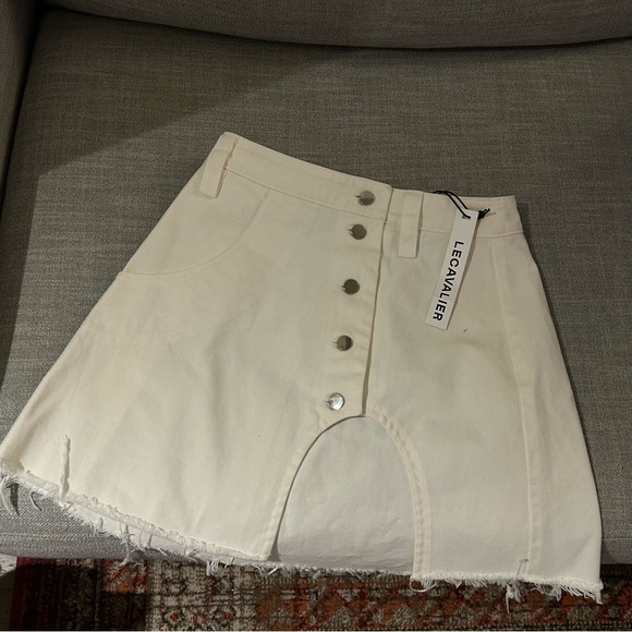 LECAVALIER white denim skirt - Picture 4 of 8